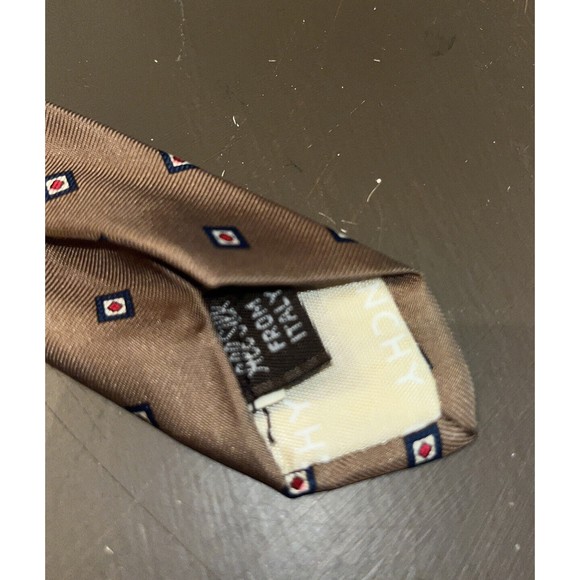 Vintage Givenchy Monsieur Geometric Patterened Classic Silk 57” Tie Italy - Picture 8 of 8